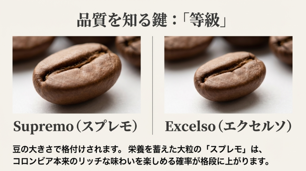 等級(グレード)による味の違い