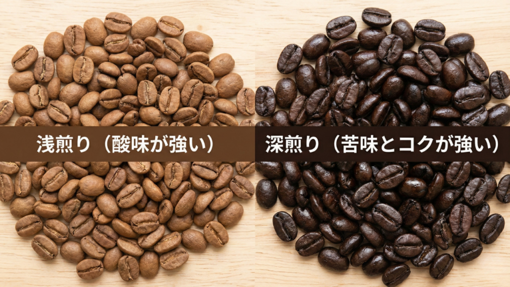 酸味を消すなら深煎りの焙煎度がおすすめ