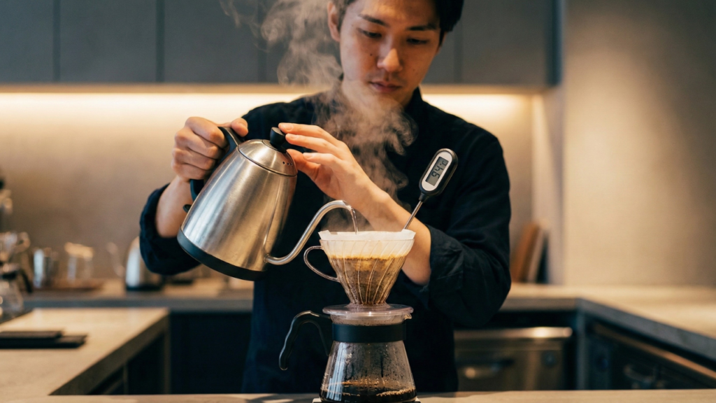 酸っぱくない入れ方は抽出温度と挽き目で調整