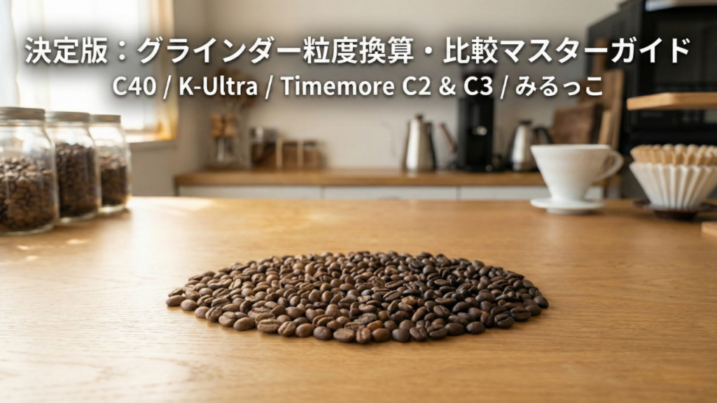 コーヒーミル粒度換算・比較マスターガイド（C40 / K-Ultra / Timemore / みるっこ）